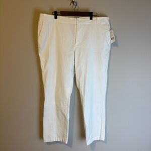 Lauren Ralph Lauren White Cropped Straight Leg Pants Size 16 NWT